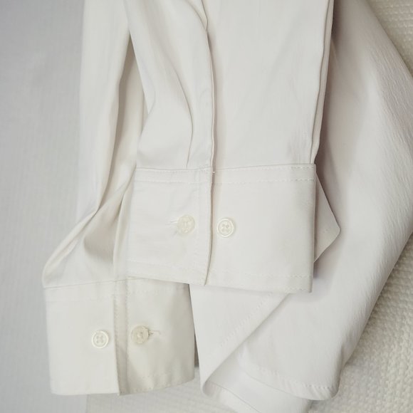 Time and Tru White Button Down Shirt Women's Large Preppy Career Casual Classic - Picture 12 of 12